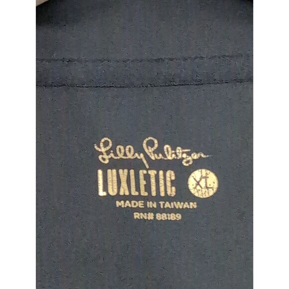 Lilly Pulitzer Tennison Luxletic Jacket Womens XL Black Full Zip Athletic Gym - Picture 10 of 14
